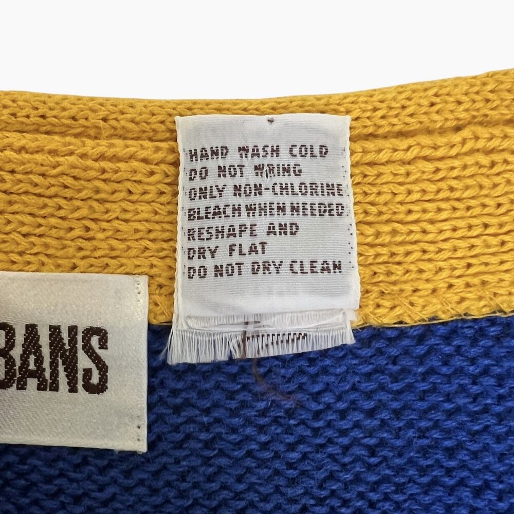 Suburbans Sweater Set 90s Color Block Large Cardigan Medium Short Sleeve Top - Picture 8 of 14